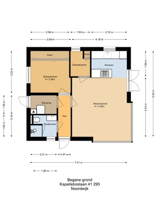 Floorplan - Kapelleboslaan 41-295, 2204 AJ Noordwijk